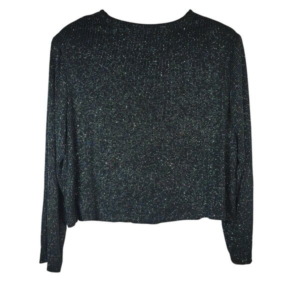 Ronni Nicole Sparkle Long Sleeve Top Jacket Black Size 20W Button Ouida Vintage - Picture 4 of 7